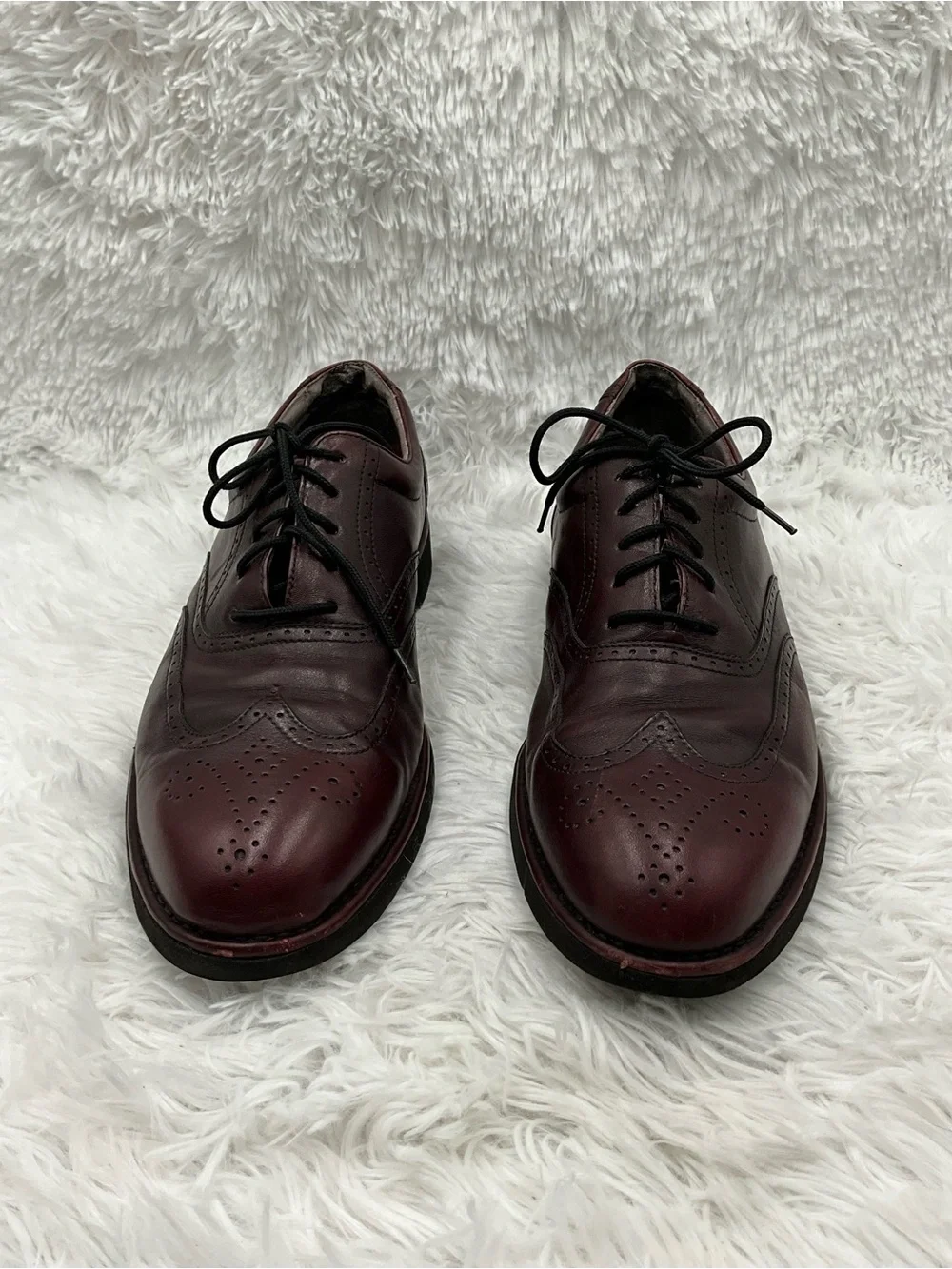 Vintage Rockport DreSports Oxfords Size 9.5M Burgundy Leather Brogue Oxfords